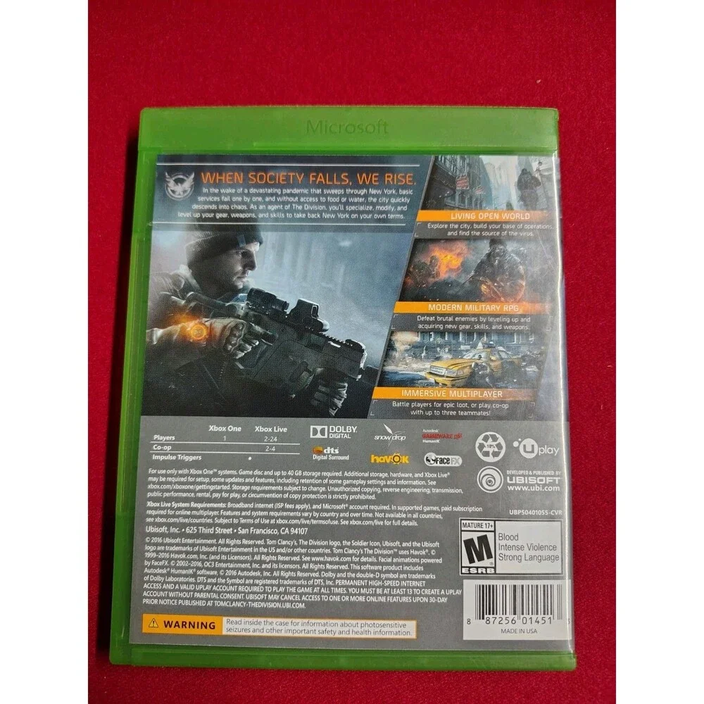 Tom Clancy's: The Division - Microsoft Xbox One pre owned